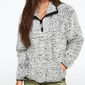 PINK Sherpa Jacket Quarter Zip